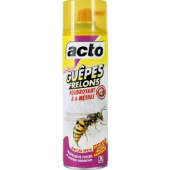 Acto Anti-Nuisibles | - Aérosol insecticide spécial guepes - frelons longue portée 6 mètres, 500 ml