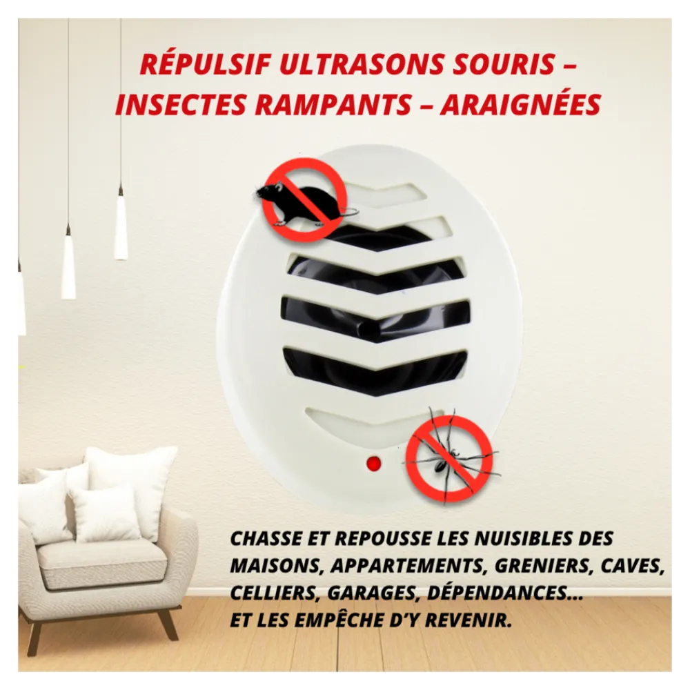 Acto - Retro répulsif ultrasons souris insectes rampants 45m2 - rus1 Discount