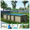 Altanka Piscines Et Spas | - Piscine en bois aqua 7x3,75 - h.1,45 m cadre en métal, sans dalle béton - bas7308ospu -