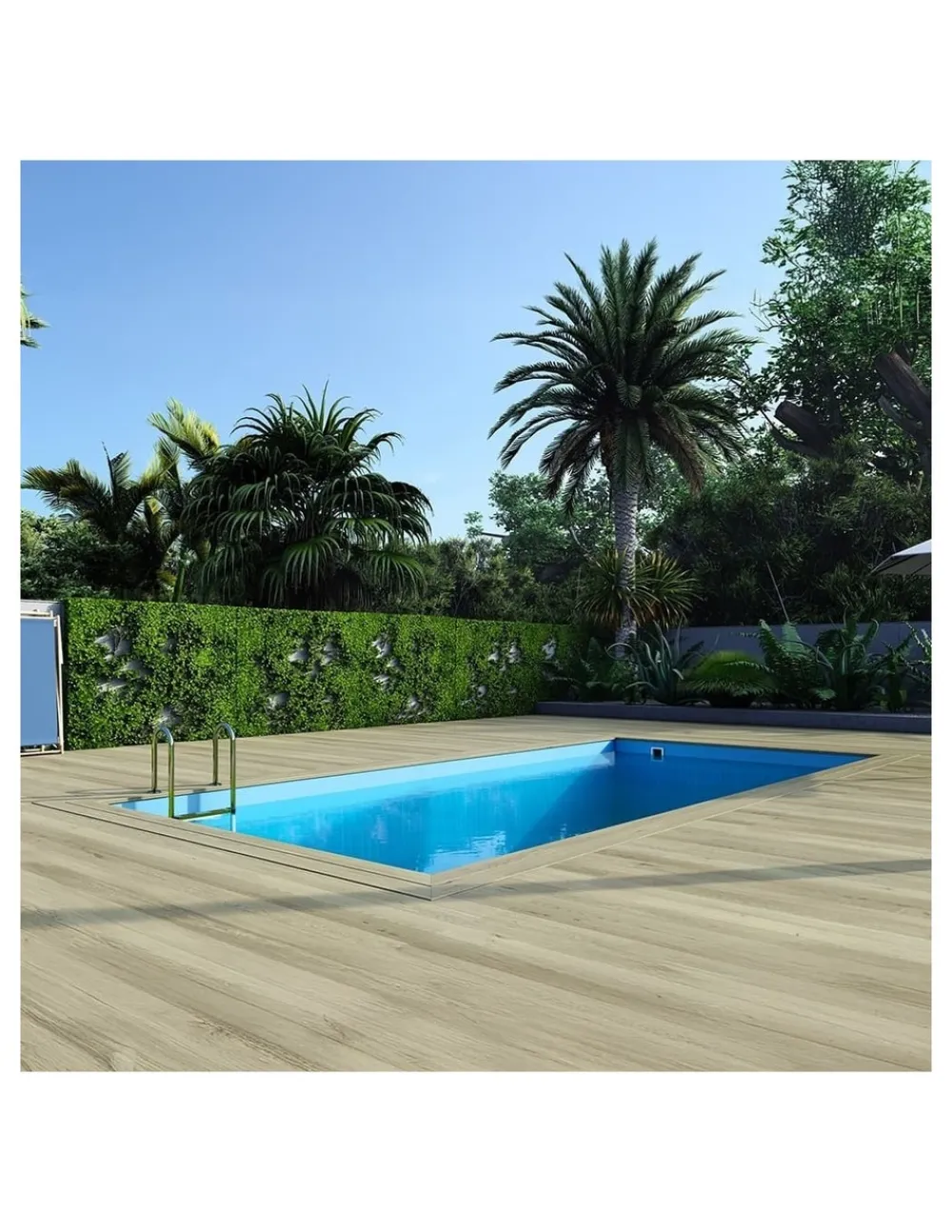 Altanka Piscines Et Spas | - Piscine en bois aqua 7x3,75 - h.1,45 m cadre en métal, sans dalle béton - bas7308ospu -