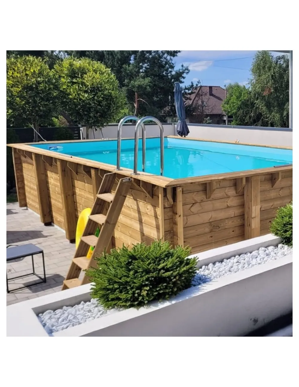 Altanka Piscines Et Spas | - Piscine en bois aqua 8,5x4,35 - h.1,45 m cadre en métal, sans dalle béton - bas7309ospu+sza -