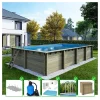 Altanka Piscines Et Spas | - Piscine en bois aqua 8,5x4,35 - h.1,45 m fixations à visser - bas7309ospl+sza -