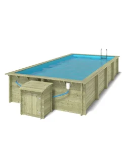 Altanka Piscines Et Spas | - Piscine en bois aqua 8,5x4,35 - h.1,45 m fixations à visser - bas7309ospl+sza -