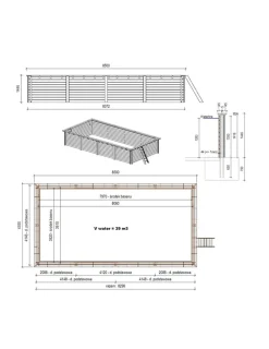 Altanka Piscines Et Spas | - Piscine en bois aqua 8,5x4,35 - h.1,45 m fixations à visser - bas7309ospl+sza -
