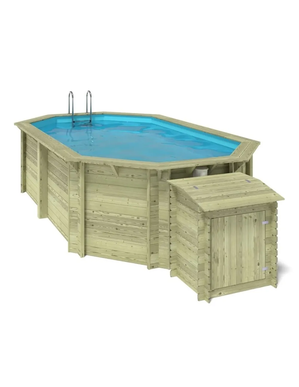 Altanka Piscines Et Spas | - Piscine en bois nemo 5,79x3,49 - h.1,45 m cadre en métal, sans dalle béton - bas7304ospu+sza -