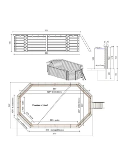 Altanka Piscines Et Spas | - Piscine en bois nemo 5,79x3,49 - h.1,45 m cadre en métal, sans dalle béton - bas7304ospu+sza -