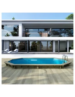 Altanka Piscines Et Spas | - Piscine en bois nemo 5,79x3,49 - h.1,45 m fixations à visser - bas7304ospl+sza -