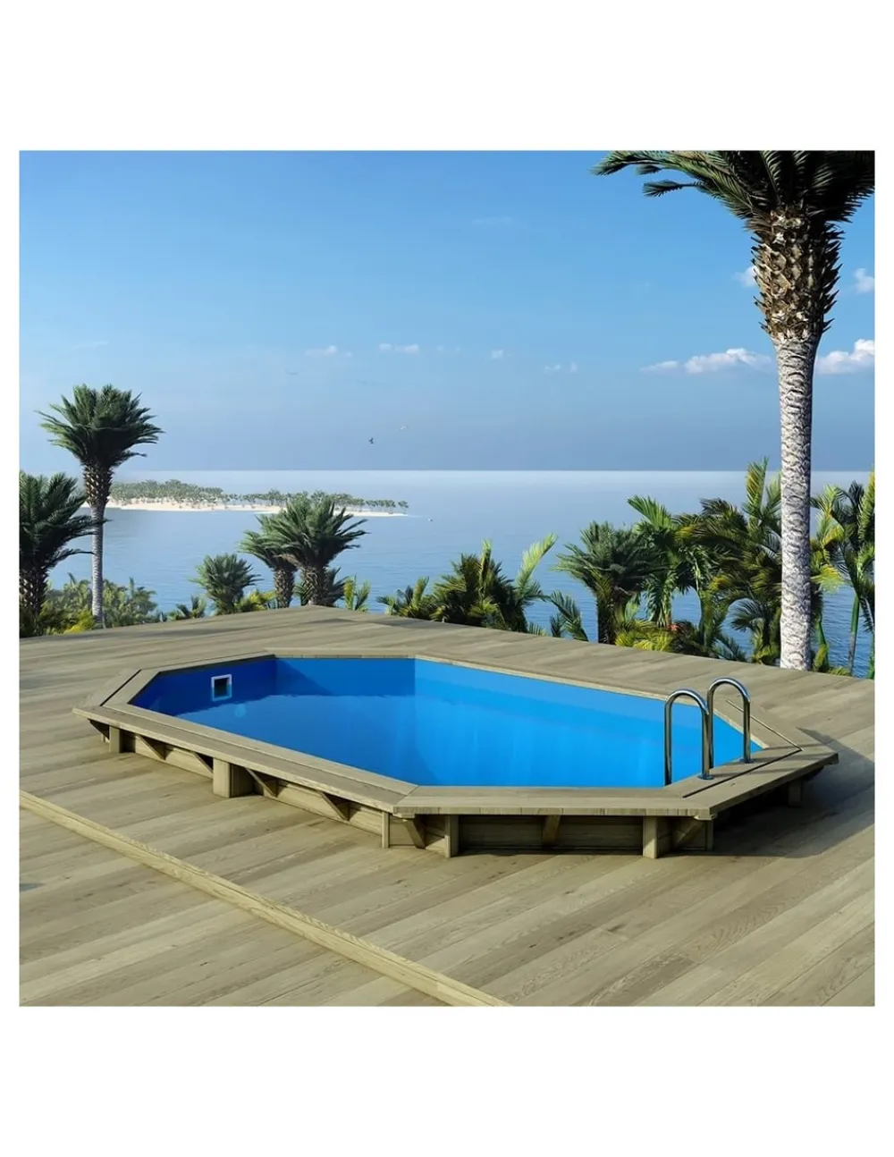 Altanka Piscines Et Spas | - Piscine en bois nemo 4,3x3 - h.1,18 m cadre en métal, sans dalle béton - bas7302ospu -