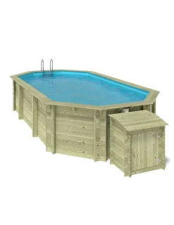 Altanka Piscines Et Spas | - Piscine en bois nemo 7,3x3,97 - h.1,45 m cadre en métal, sans dalle béton - bas7305ospu+sza -