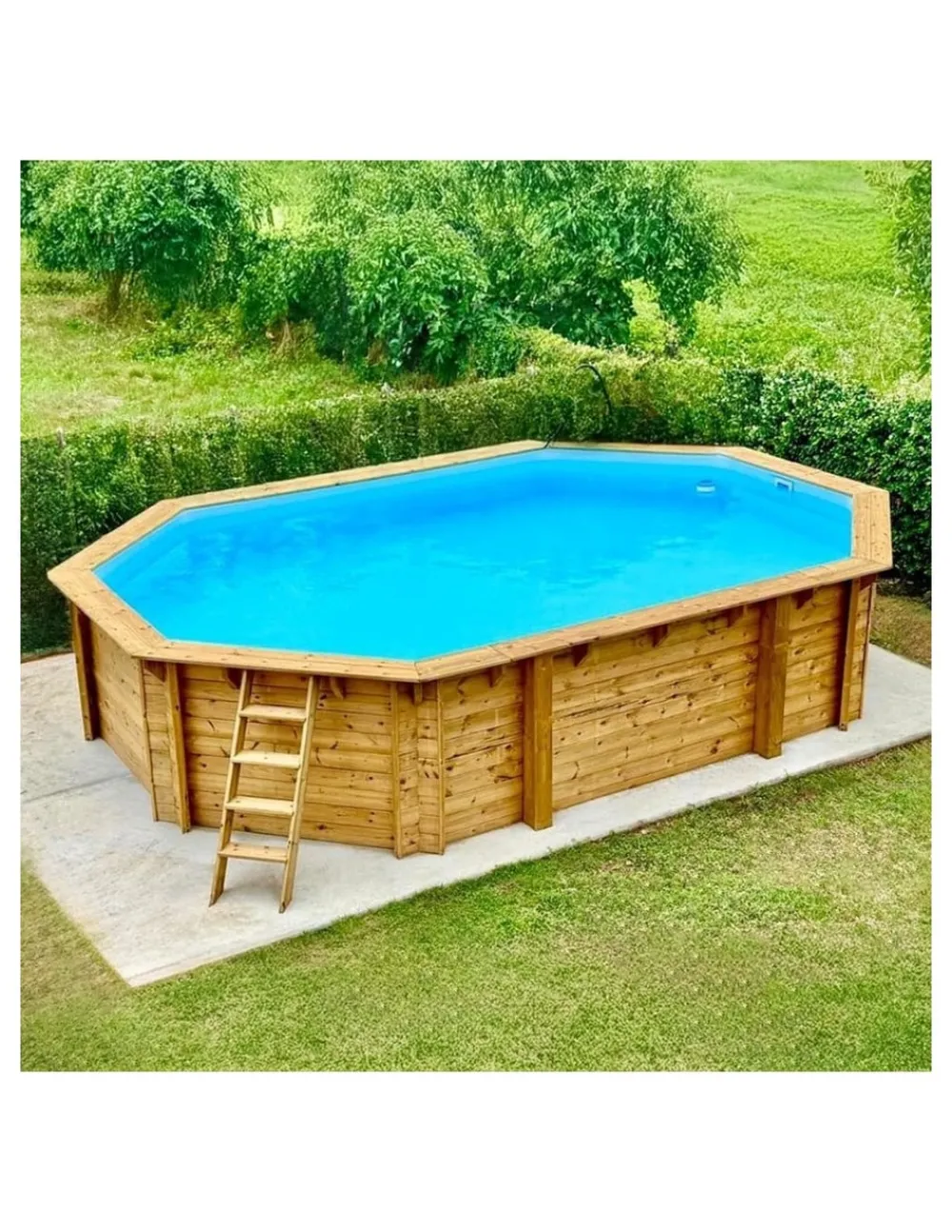 Altanka Piscines Et Spas | - Piscine en bois nemo 7,3x3,97 - h.1,45 m cadre en métal, sans dalle béton - bas7305ospu+sza -