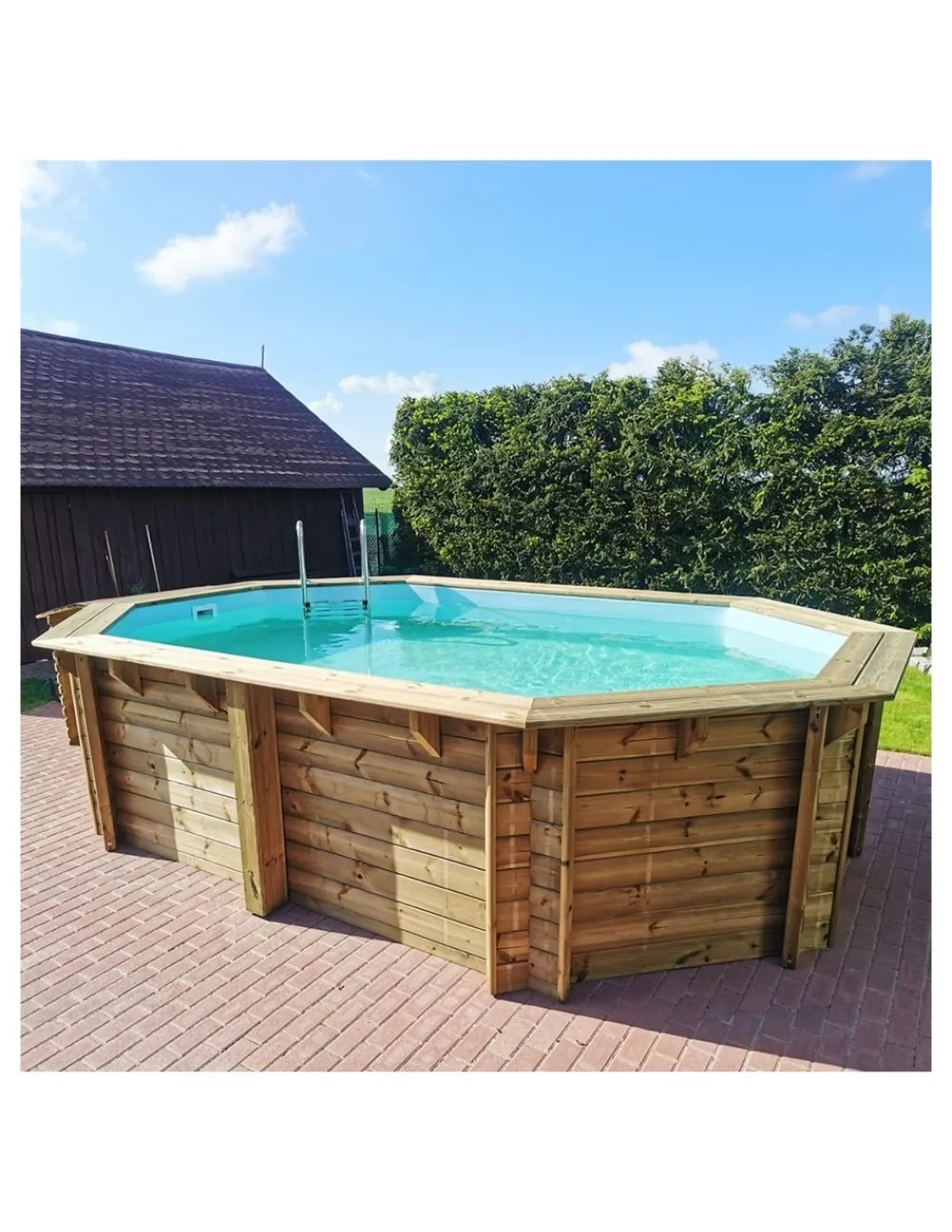 Altanka Piscines Et Spas | - Piscine en bois nemo 4,3x3 - h.1,31 m cadre en métal, sans dalle béton - bas7303ospu -