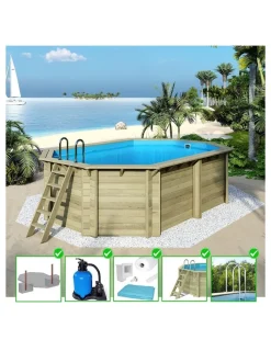 Altanka Piscines Et Spas | - Piscine en bois nemo 5,79x3,49 - h.1,45 m fixations à sceller - bas7304ospi -