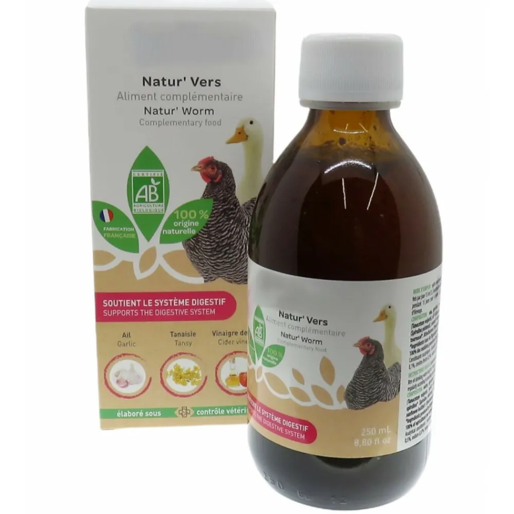Animallparadise Alimentation | - Natur' vers, contre les vers pour poules et canards 250 ml