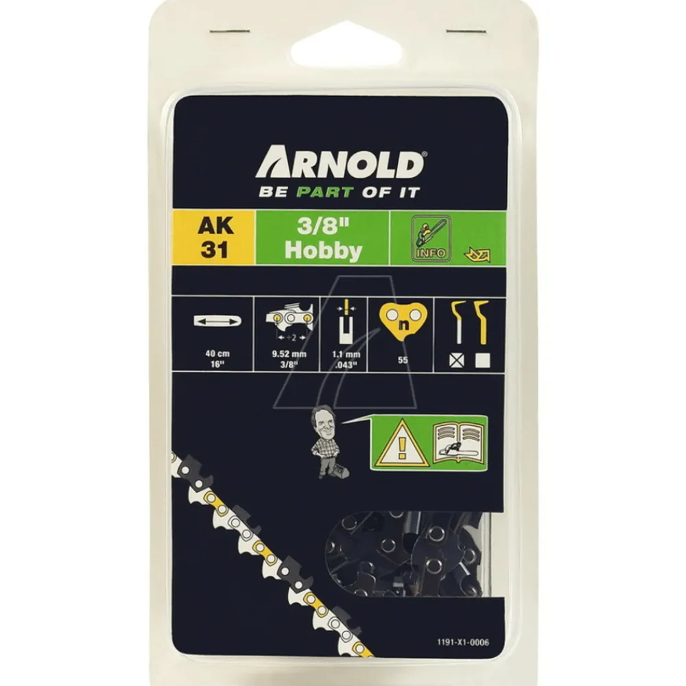 Arnold - Chaîne de tronçonneuse 3/8", 1,1 mm - 55 maillons d'entraineurs Discount