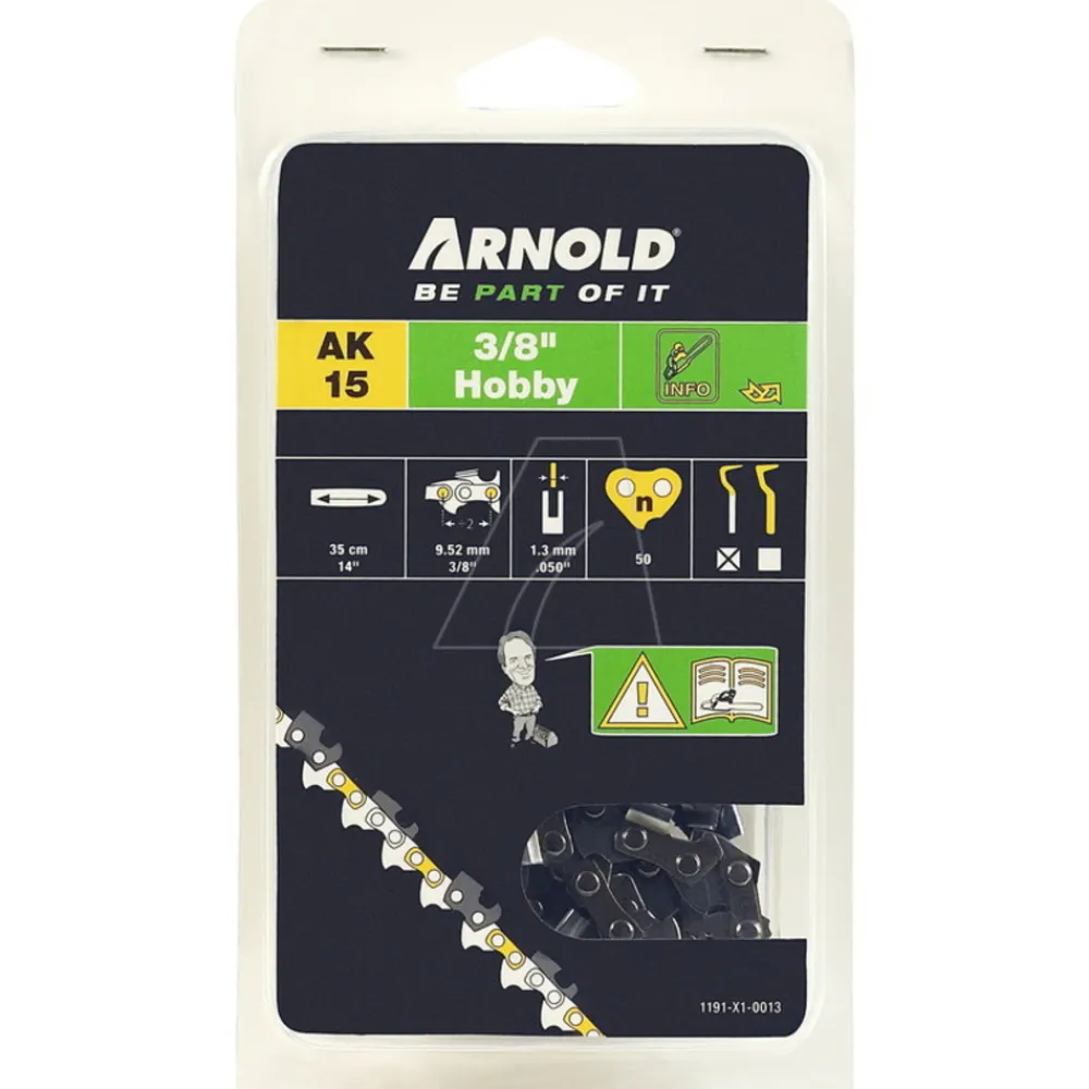 Arnold - Chaîne de tronçonneuse 3/8", 1,3 mm - 50 maillons d’entraineurs