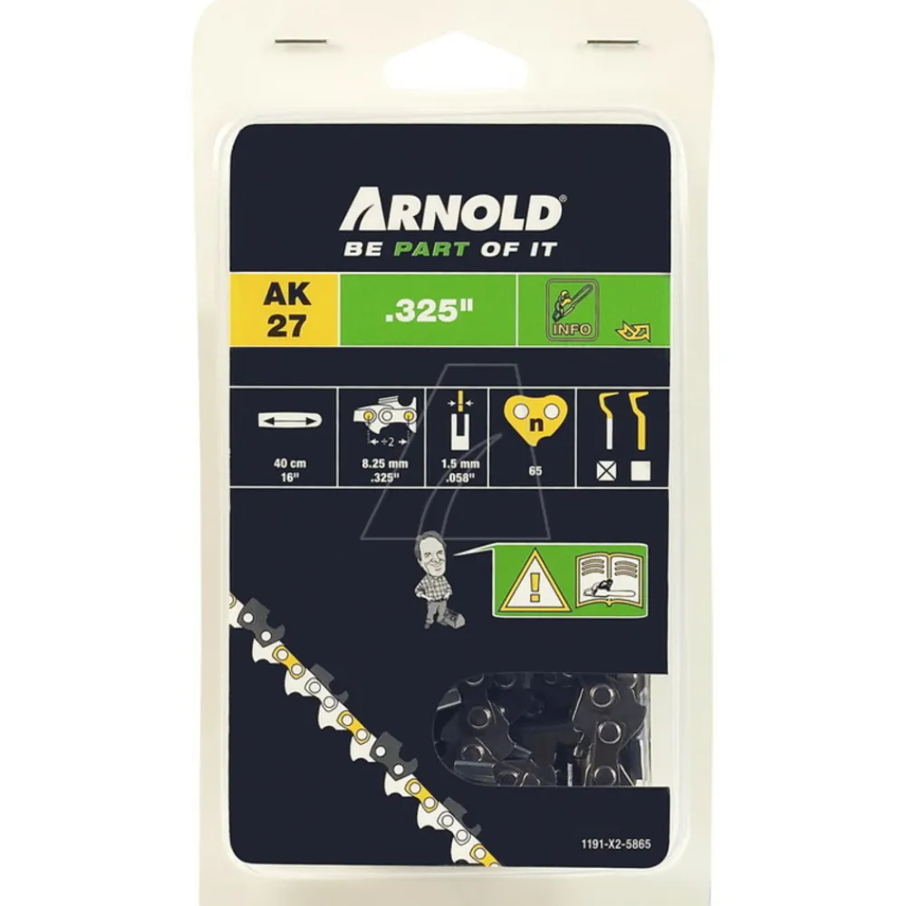 Arnold - Chaîne de tronçonneuse 0,325"/1,5 mm - 65 maillons d’entraîneurs Best