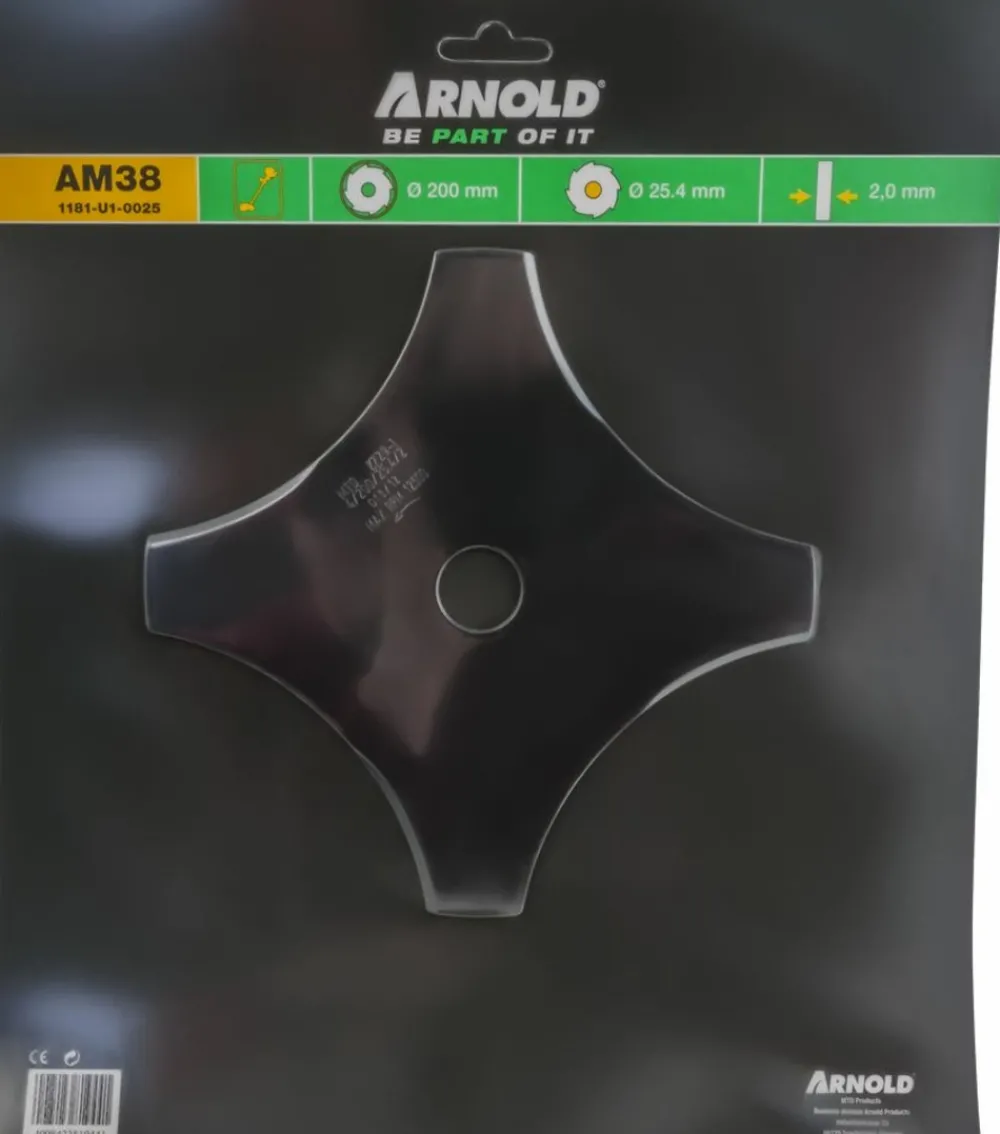 Arnold - Lame de débroussailleuse 20 cm, 4 dents - alésage 25,4 cm