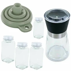 Aromandise Épicerie Gourmande | - Coffret épices avec moulin, entonnoir & 4 flacons
