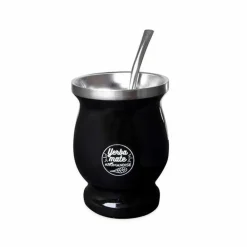 Aromandise Épicerie Gourmande | - Tasse noire et bombilla à maté - 230 ml