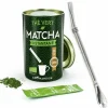 Aromandise - Thé vert matcha instantané en sticks + paille inox avec filtre