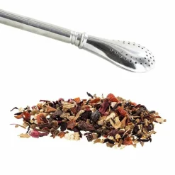 Aromandise - Tisane bio soirées d'hiver + paille inox avec filtre