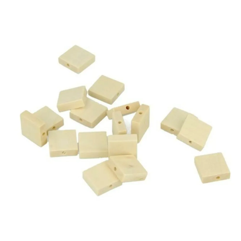 Artemio Bijoux Et Perles | - 30 perles en bois carrées 15 x 5 mm