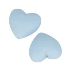Artemio - 2 perles silicone coeur - 29 x 19 x 12 mm - bleu pastel Online