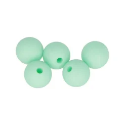Artemio - 5 perles silicone rondes - 10 mm - vert d'eau Hot