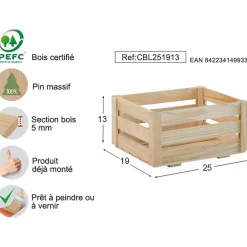 Astigarraga Décoration Créative | - Caisse de rangement en pin massif home box petite