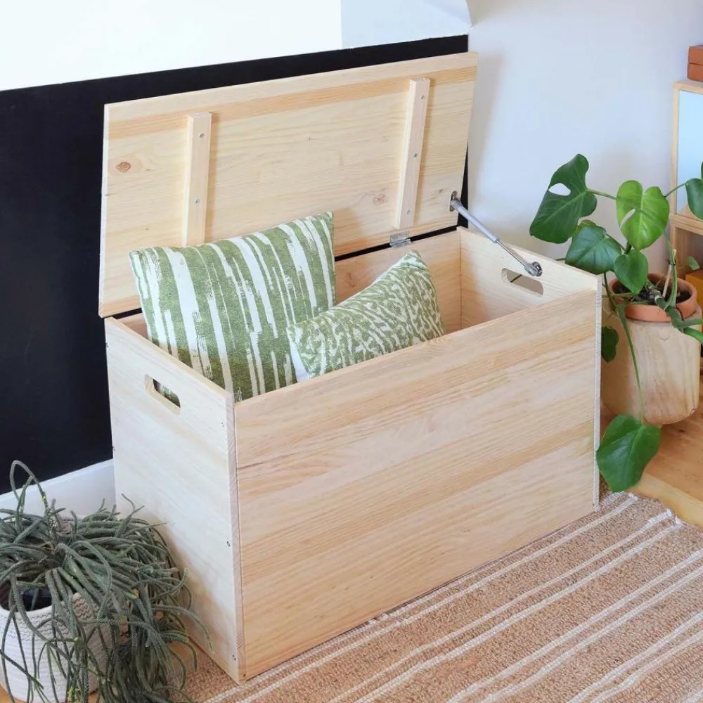 Astigarraga Décoration Créative | - Coffre de rangement en pin brut 135 litres