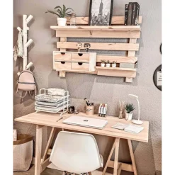 Astigarraga Décoration Créative | - Mini rangement bloc en pin brut avec tiroirs 4 tiroirs