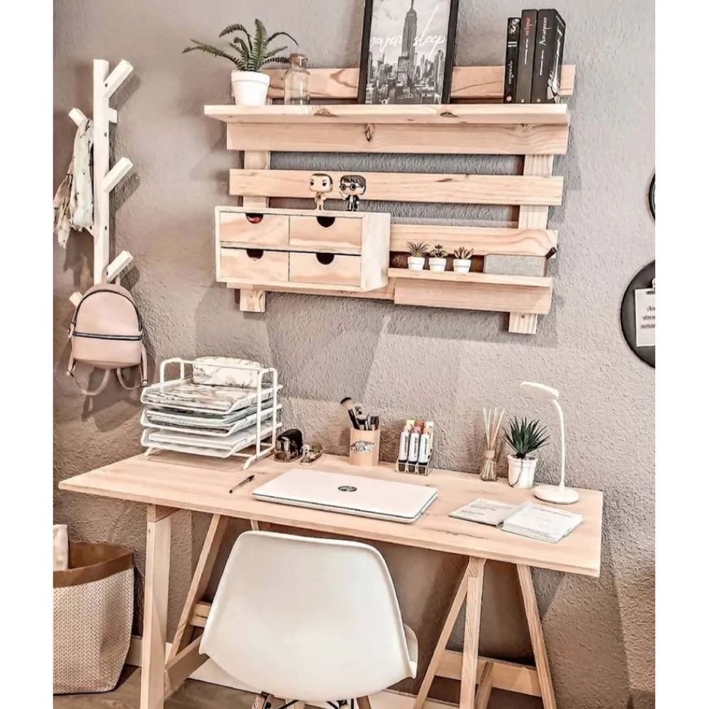 Astigarraga Décoration Créative | - Mini rangement bloc en pin brut avec tiroirs 4 tiroirs
