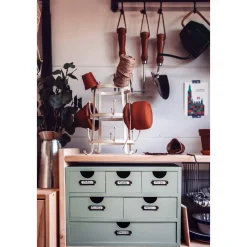 Astigarraga Décoration Créative | - Mini rangement bloc en pin brut ave tiroirs 6 tiroirs m1