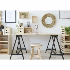 Astigarraga Décoration Créative | - Mini rangement bloc en pin brut avec tiroirs 3 tiroirs
