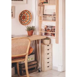 Astigarraga Décoration Créative | - Mini rangement bloc en pin brut avec tiroirs 3 tiroirs