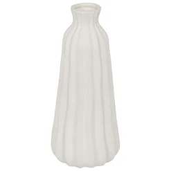 Atmosphera Createur D'interieur Vases Et Coupes | - Vase strié "fernan" céramique blanc h30cm