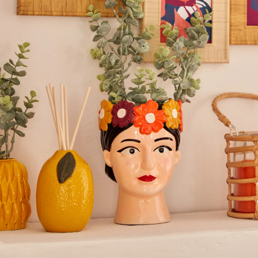 Atmosphera Createur D'interieur Vases Et Coupes | - Vase tête de femme "yuca" céramique h18,2cm
