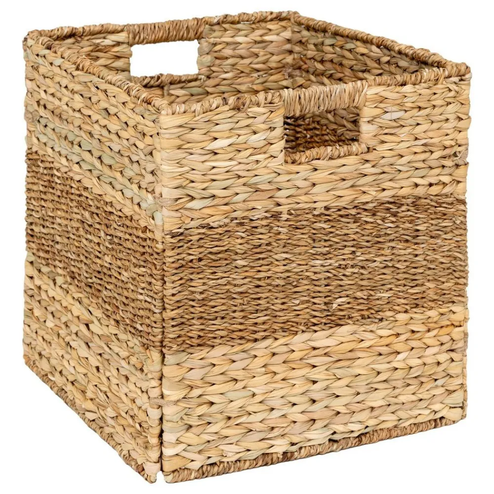 Atmosphera Createur D'interieur - Panier "ninon" roseau beige 38x38cm