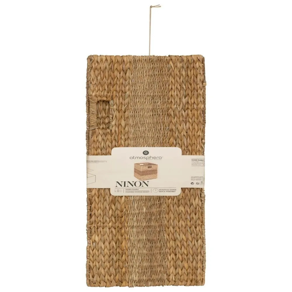 Atmosphera Createur D'interieur - Panier "ninon" roseau beige 38x38cm