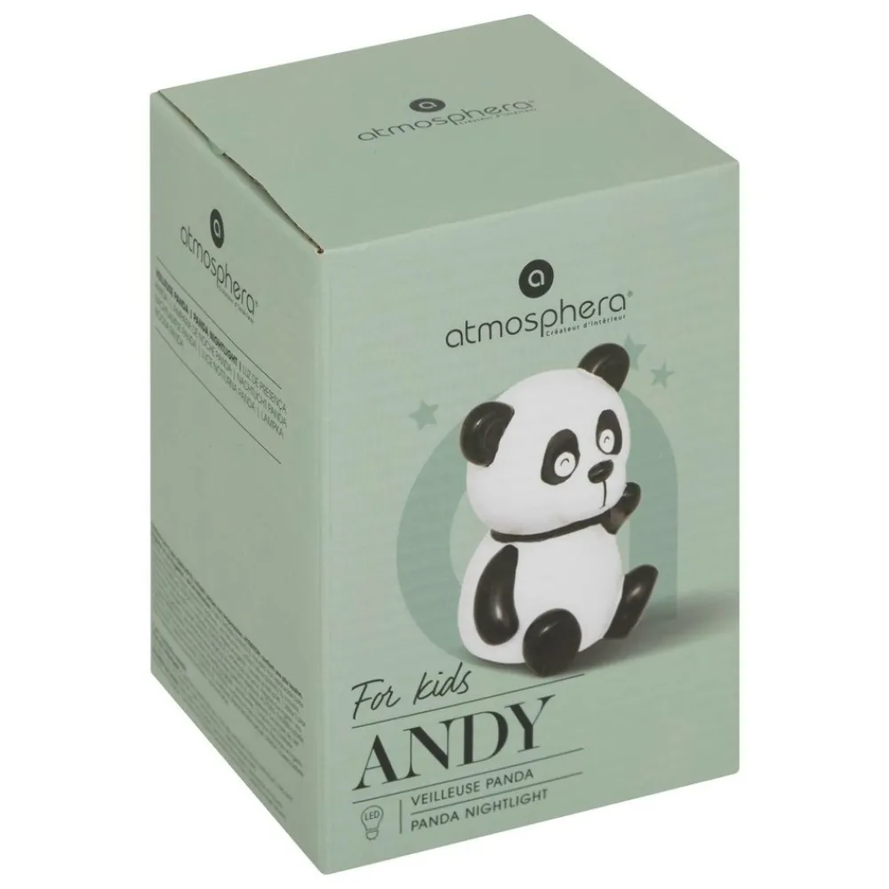 Atmosphera Createur D'interieur - Veilleuse enfant à pile panda "andy" blanc h13,5cm Hot
