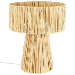 Atmosphera Createur D'interieur Objets De Décoration | - Lampe à poser "orane" raphia beige h34cm