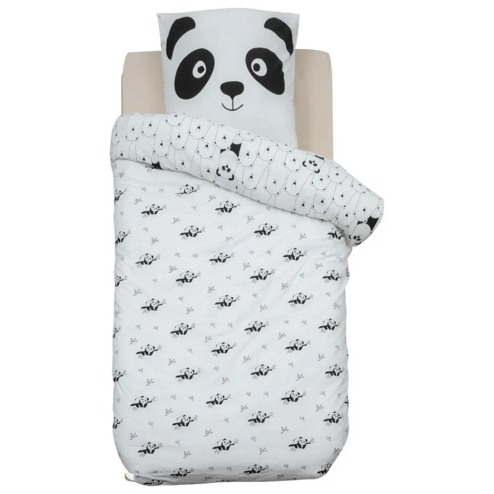 Atmosphera Createur D'interieur - Parure de lit 2 pièces enfant panda "andy" coton violet 140x200cm Outlet