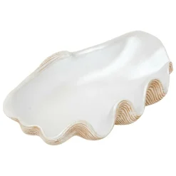 Atmosphera Createur D'interieur - Coupelle "oceane" résine blanc chaud l 36cm
