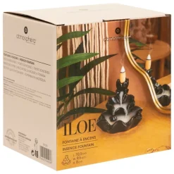 Atmosphera Createur D'interieur - Kit cônes et fontaine à encens "iloe" noir 9,5x10,5cm Discount
