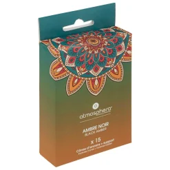 Atmosphera Createur D'interieur - Lot de 15 cônes d'encens avec support "taly" - ambre noir Hot