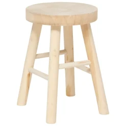 Atmosphera Createur D'interieur Mobilier D'Intérieur | - Tabouret "nyar" paulownia beige d28x41cm