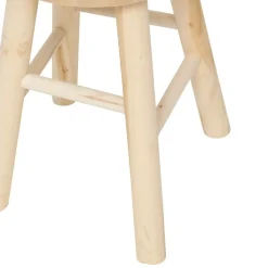 Atmosphera Createur D'interieur Mobilier D'Intérieur | - Tabouret "nyar" paulownia beige d28x41cm
