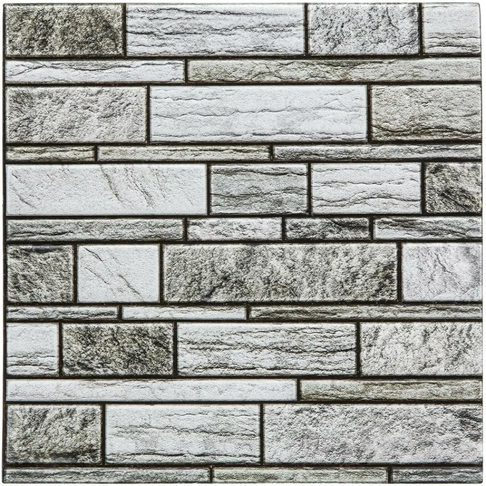 Atmosphera Createur D'interieur - Lot de 2 stickers - carrelage - gris - 30x30 cm Outlet