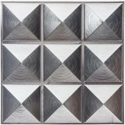Atmosphera Createur D'interieur - Lot de 6 stickers - carrelage - argent - 30x30 cm Online