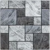 Atmosphera Createur D'interieur Décoration Créative | - Lot de 2 stickers - carrelage - noir - 30x30 cm
